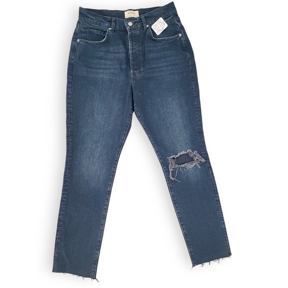 We The Free Stella High Rise Skinny Womens Jeans 30 Distressed Raw Hem Dark Chew - Picture 1 of 6